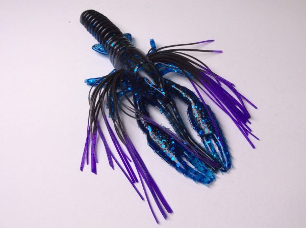 Tightlines UV Whiskers T-Craw - Blue/Black with Purple Tip