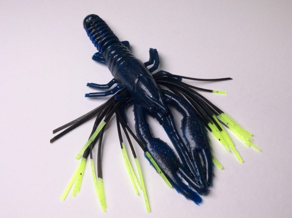 Tightlines UV Whiskers T-Craw - Blue/Black Swirl with Chartreuse Tip