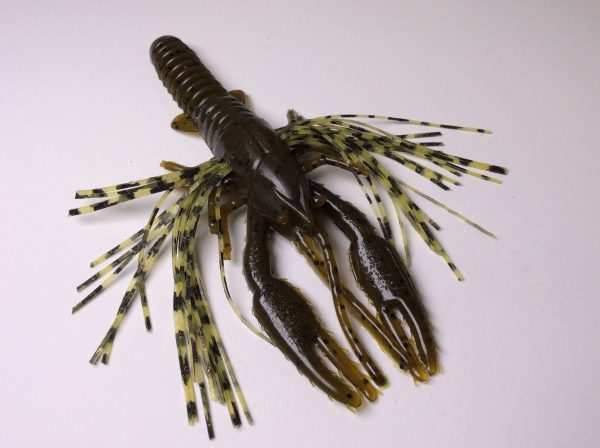 Tightlines UV Whiskers T-Craw - Green Pumpkin with Mustard Craw