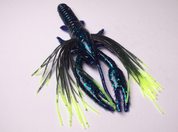 Tightlines UV Whiskers T-Craw - Junebug with Chartreuse Tip